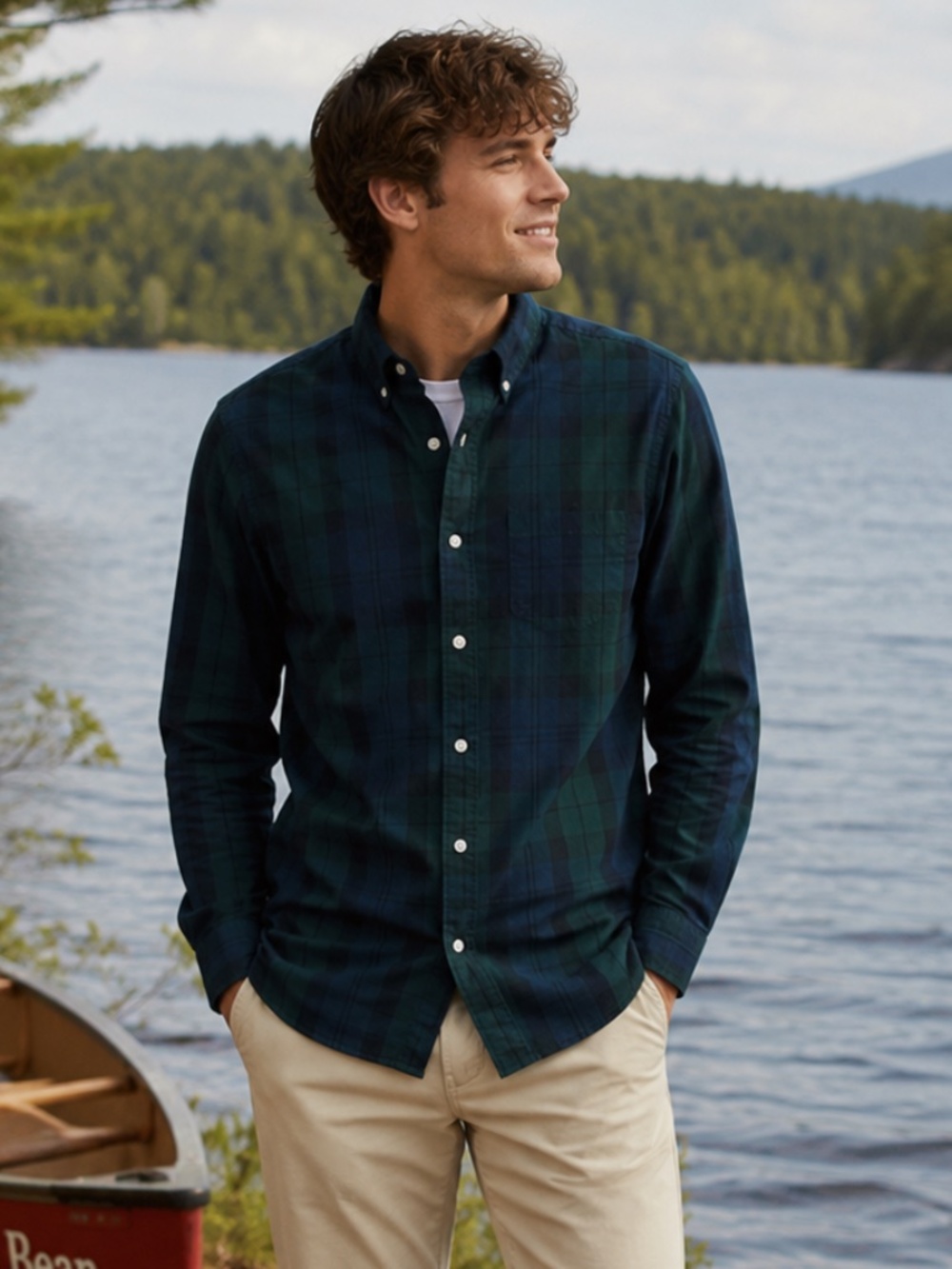 J.Crew Slim Flex Washed Plaid Shirt Preppy New England Cabin Core Rugged Hiking